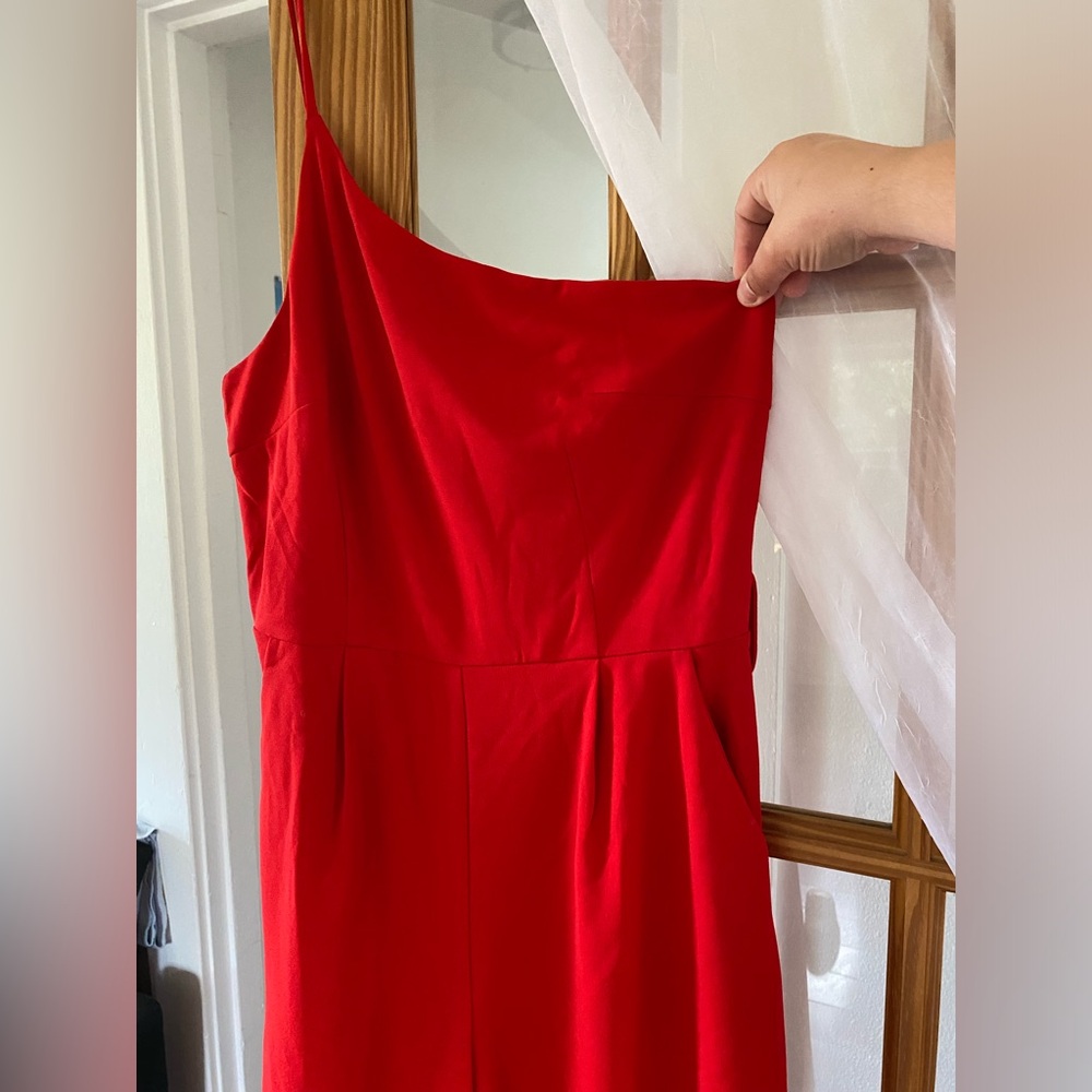 NEVER WORN* Red one-shoulder jumpsuit!